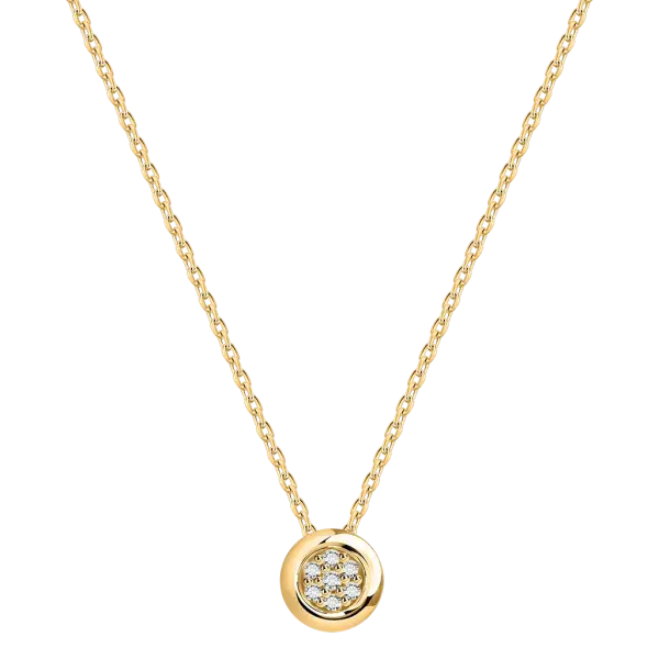 Product image of the product “Necklace “Round with Stone Accents” in 585 Yellow Gold with Cubic Zirconia ”