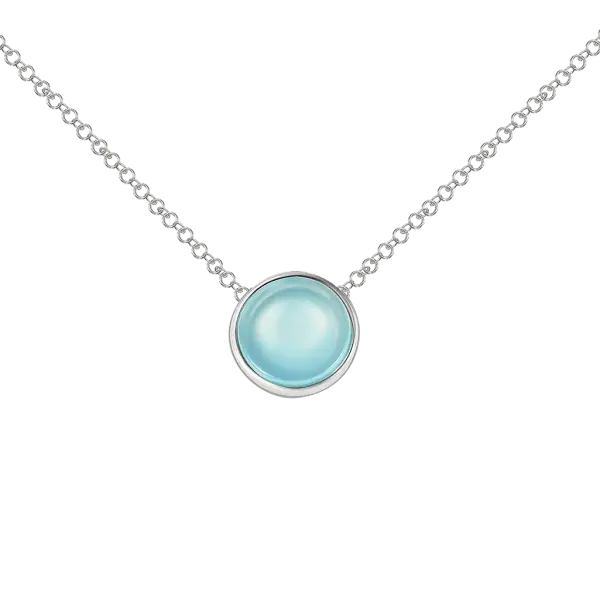 Product image of the product “Necklace “Round Agate Cabochon” in 925 Sterling Silver with Agate ”