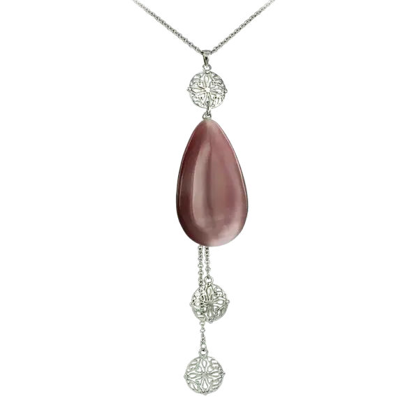 Product image of the product “Necklace “Drop with Filigree Balls” in 925 Sterling Silver ”
