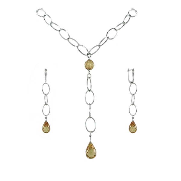 Product image of the product “Necklace “Y-Necklace with Teardrop” in 925 Sterling Silver with Cubic Zirconia ”