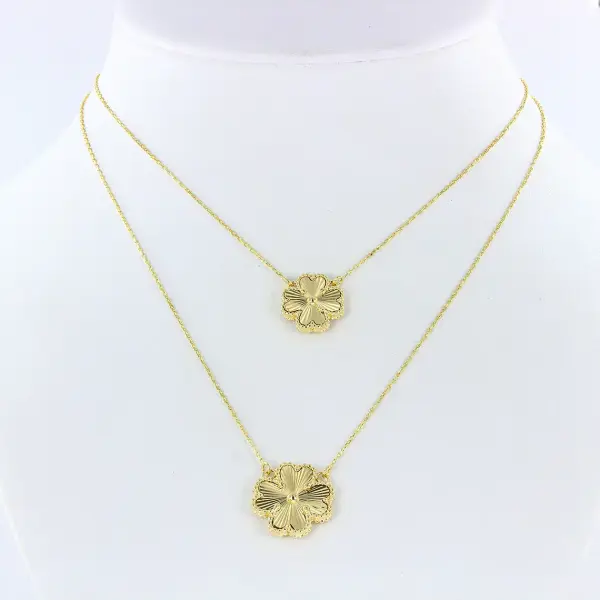 Product image of the product “Necklace “Two Flowers” in 585 Yellow Gold ”