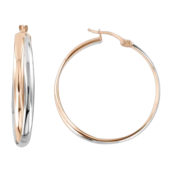 Product image of the product “Hoop Earrings “Triple” in 585 Two-Tone Gold ”