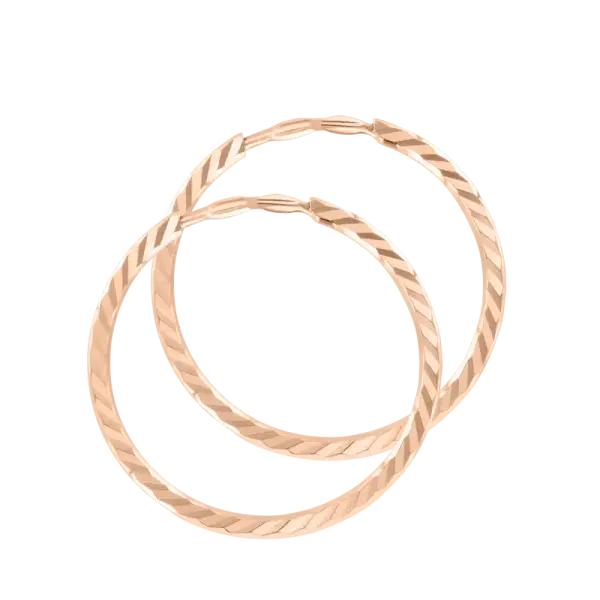 Product image of the product “Hoop Earrings “Twisted and Grooved” in 585 Rose Gold ”