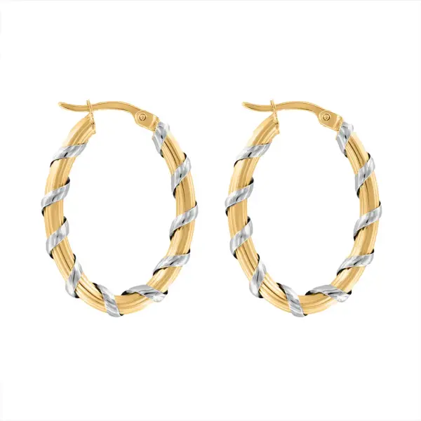 Artikelbild des Artikels “Creolen „Ovale gedrehte Creolen“ aus 585 Bicolor-Gold “
