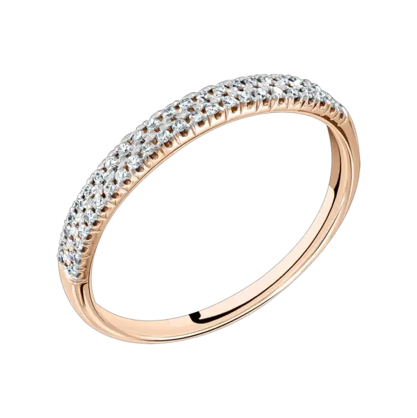 Artikelbild des Artikels “Damenring „Doppelreihe Pavé“ aus 585 Rotgold mit Brillanten “