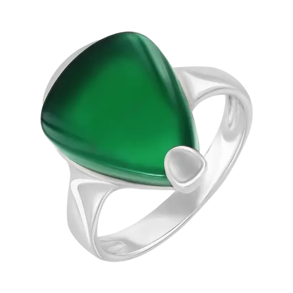 Artikelbild des Artikels “Damenring „Dreieck-Cabochon“ aus 925 Silber mit Achat “