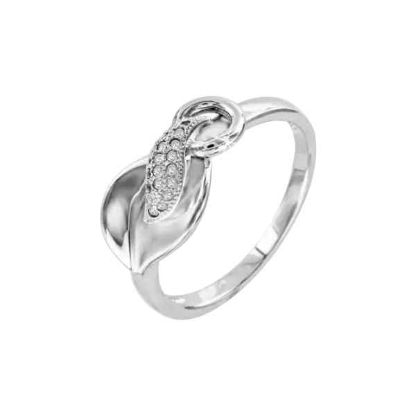 Artikelbild des Artikels “Damenring „Knoten mit Steinen“ aus 925 Silber mit Zirkonia “