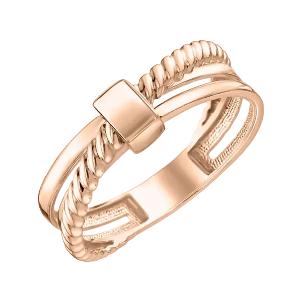 Product image of the product “Women's Ring “Rope with Bar” in 585 Rose Gold ”