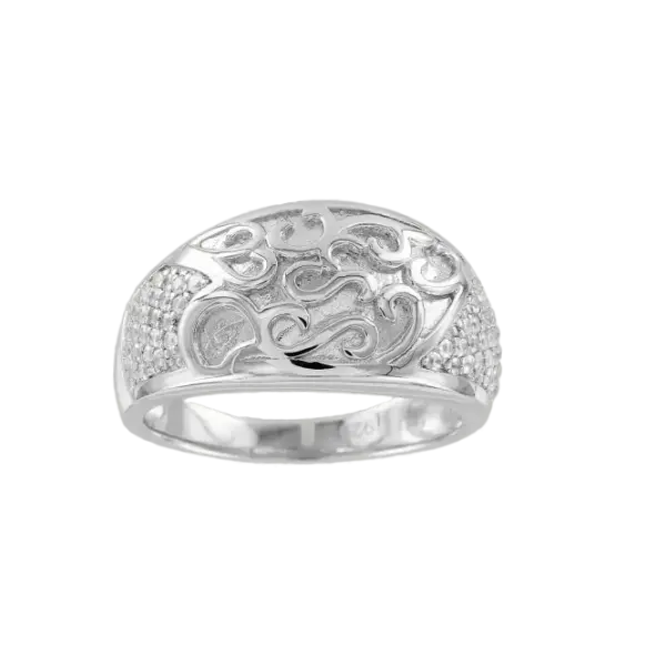 Product image of the product “Women's Ring “Ornament with Stones” in 925 Sterling Silver with Cubic Zirconia ”