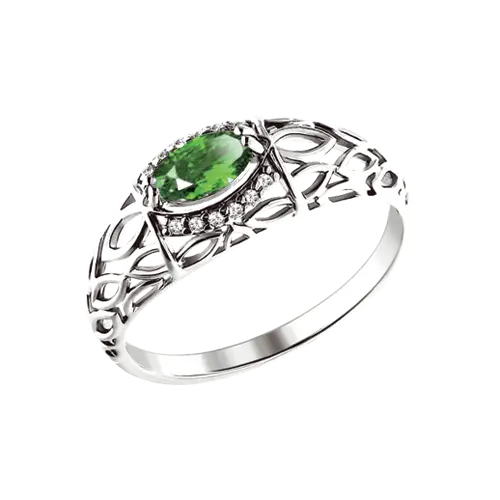 Product image of the product “Women's Ring “Oval with Ornamental Shank” in 925 Sterling Silver with Cubic Zirconia ”