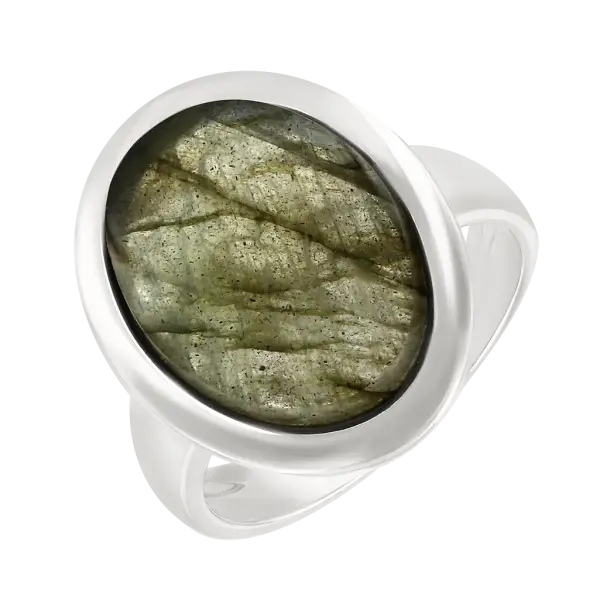Artikelbild des Artikels “Damenring „Oval mit Rahmen“ aus 925 Silber mit Labradorit “