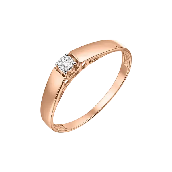 Product image of the product “Women's Ring “Square Cluster” in 585 Rose Gold with Diamonds ”
