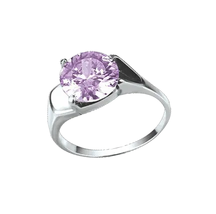 Artikelbild des Artikels “Damenring „Runder Amethyst seitlich gefasst“ aus 925 Silber mit Amethyst (synthetisch) “