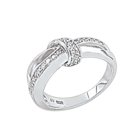 Product image of the product “Women's Ring “Bow with Stones” in 925 Sterling Silver with Cubic Zirconia ”