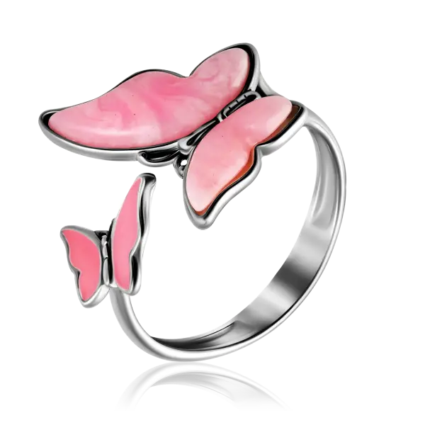 Product image of the product “Women's Ring “Butterflies” in 925 Sterling Silver with Quartz ”