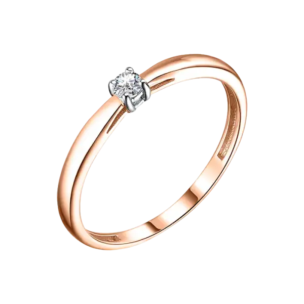 Artikelbild des Artikels “Damenring „Solitär“ aus 585 Rotgold mit Brillanten, 0,07 ct “