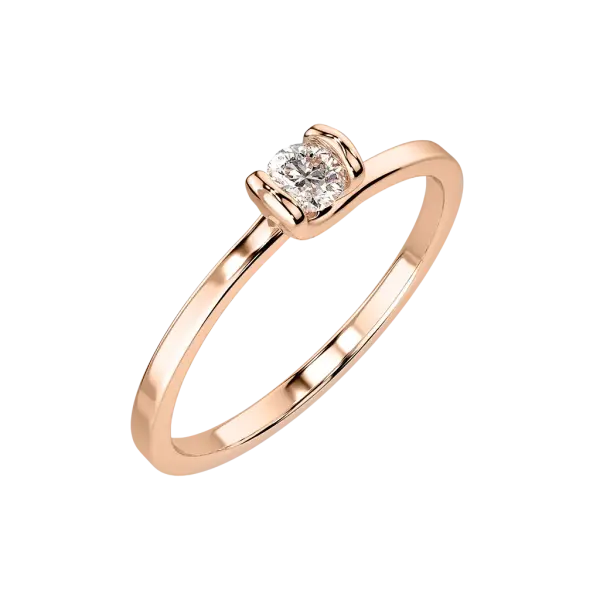 Artikelbild des Artikels “Damenring „Solitär schmal“ aus 585 Rotgold mit Brillanten, 0,10 ct “