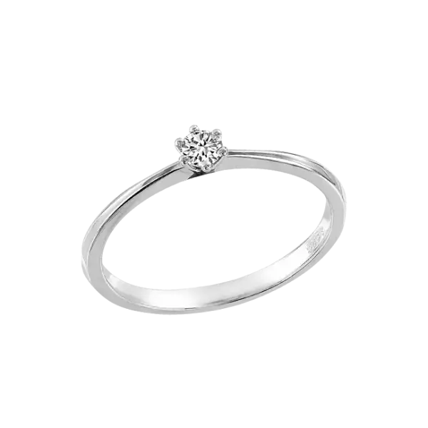 Artikelbild des Artikels “Damenring „Solitär schmal“ aus 585 Weißgold mit Brillanten, 0,10 ct “