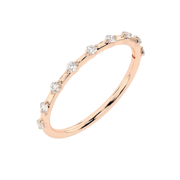 Product image of the product “Women's Ring “Scattered Stones” in 585 Rose Gold with Diamonds, 0.18 ct ”