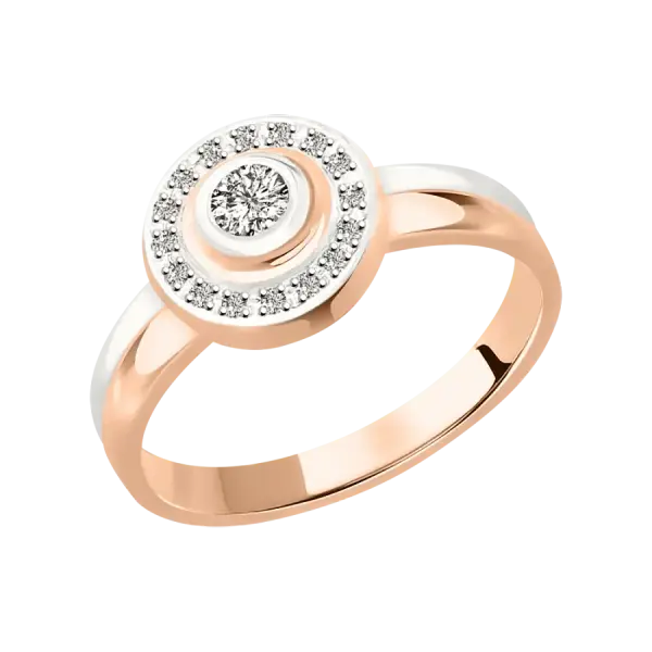 Artikelbild des Artikels “Damenring „Steinkranz“ aus 585 Bicolor-Gold mit Brillanten “