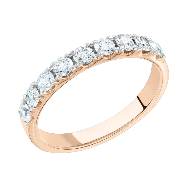 Artikelbild des Artikels “Damenring „Steinreihe breit“ aus 585 Rotgold mit Brillanten, 0,78 ct “