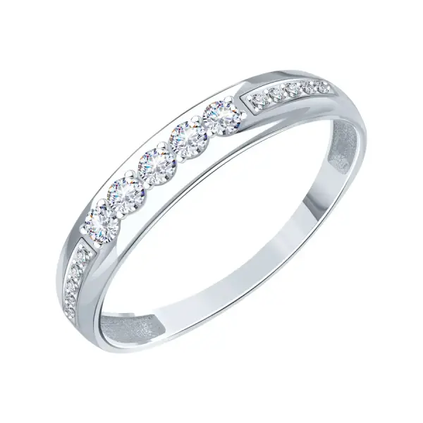 Product image of the product “Women's Ring “Channel-Set Stone Row” in 585 White Gold with Cubic Zirconia ”