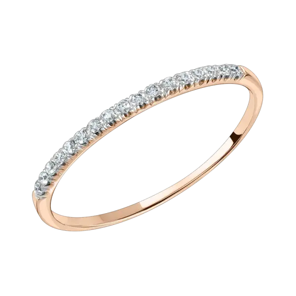 Artikelbild des Artikels “Damenring „Steinreihe Pavé“ aus 585 Rotgold mit Brillanten, 0,14 ct “