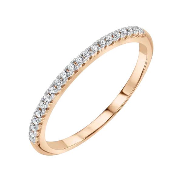 Product image of the product “Women's Ring “Pavé Stone Row” in 585 Rose Gold with Diamonds, 0.11 ct ”