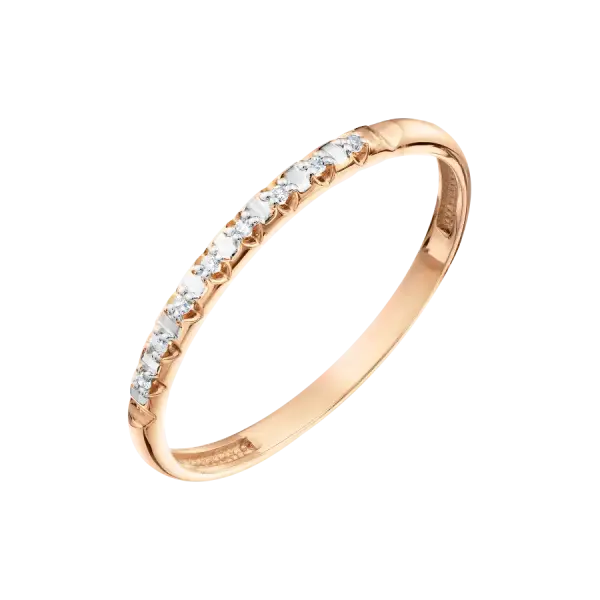 Product image of the product “Women's Ring “Narrow Stone Row” in 585 Rose Gold with Diamonds, Width 1.7 mm ”