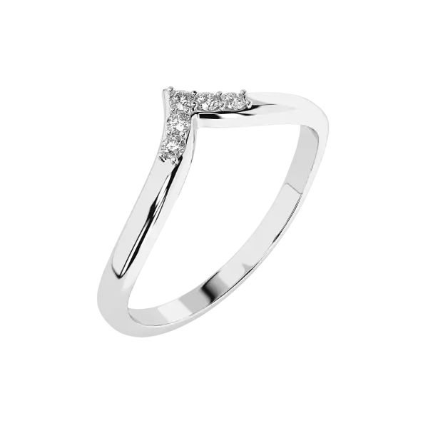 Product image of the product “Women's Ring “V-Shape with Stones” in 585 White Gold with Diamonds ”