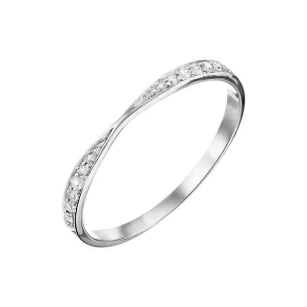 Product image of the product “Women's Ring “Twisted Shank with Stones” in 585 White Gold with Cubic Zirconia ”