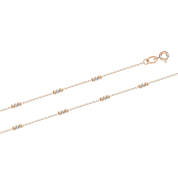 Product image of the product “Anklet “Anchor Chain with Beads” in 585 Two-Tone Gold ”