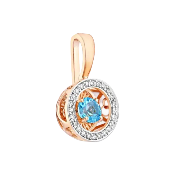 Изображение товара «Золотая подвеска «Dancing Topaz» из золота 585 пробы с фианитами »