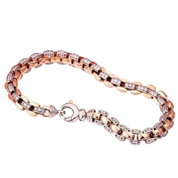 Product image of the product “Gold Anchor Bracelet with Cubic Zirconia: History, Style and Status! ”