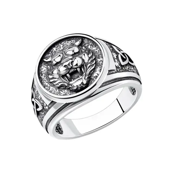 Product image of the product “Men's Ring “Tiger Head” in 925 Sterling Silver ”
