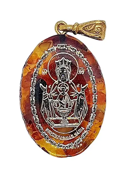 Product image of the product “High-Quality Pendant “The Inexhaustible Chalice” in Amber and Jewellery Resin ”
