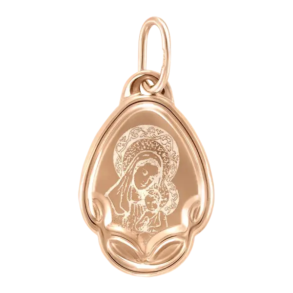 Product image of the product “Icon Pendant “Teardrop Mother of God” in 585 Rose Gold, Height 28 mm ”