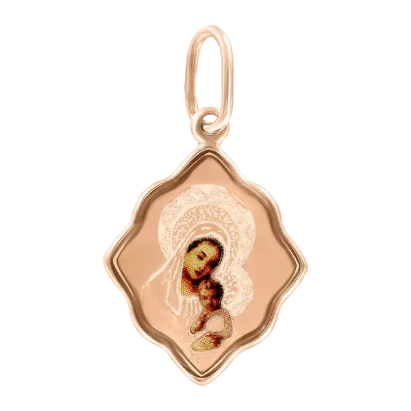 Product image of the product “Icon Pendant “Coloured Curved Diamond Shape” in 585 Rose Gold ”