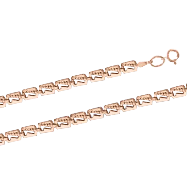 Artikelbild des Artikels “Kette „Fantasiekette mit Rechteckgliedern“ aus 585 Rotgold 55 cm“