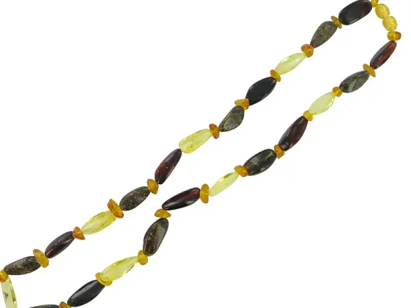Product image of the product “Chain “Black and Yellow Olive Beads” with Amber ”