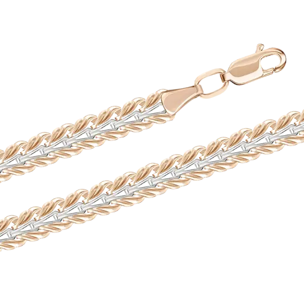 Artikelbild des Artikels “Kette „Panzerkette mit Weißgold“ aus 585 Bicolor-Gold, Breite 5 mm “