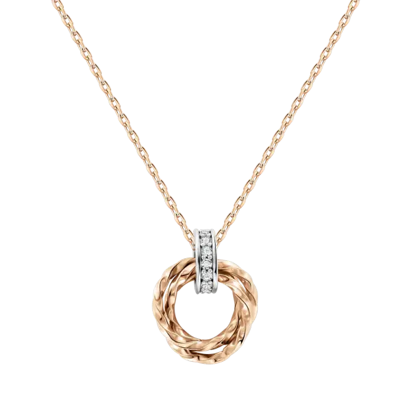 Product image of the product “Chain “Intertwined Ring” in 585 Rose Gold with Cubic Zirconia ”