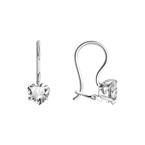 Artikelbild des Artikels “Kinder-Ohrhänger „Herz-Solitär“ aus 925 Silber mit Zirkonia “