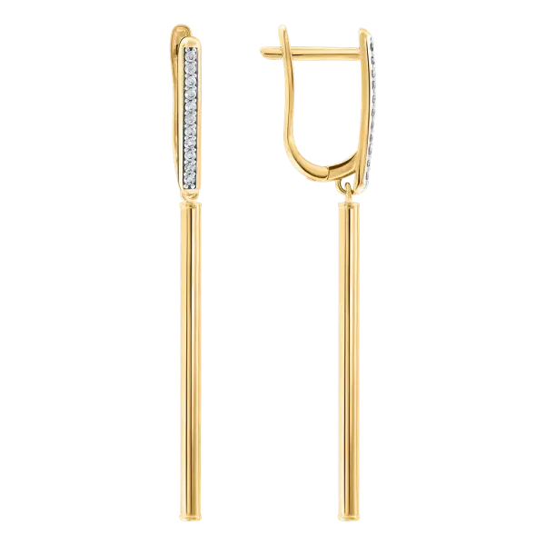 Artikelbild des Artikels “Kinder-Ohrringe „Stab mit Steinreihe“ aus 585 Gelbgold mit Zirkonia “