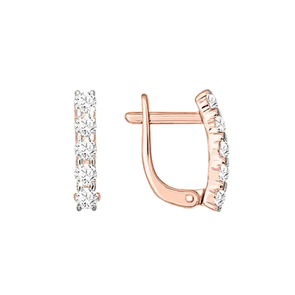 Product image of the product “Children's Earrings “Stone Row” in 585 Rose Gold with Cubic Zirconia ”
