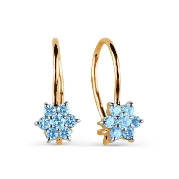 Artikelbild des Artikels “Kinder-Ohrstecker „Blüte“ aus 585 Rotgold mit Zirkonia “