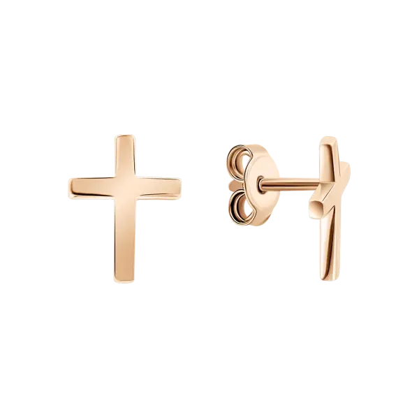 Artikelbild des Artikels “Kinder-Ohrstecker „Kreuz schlicht“ aus 585 Rotgold “