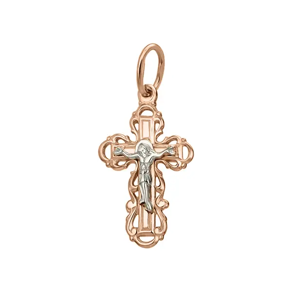 Product image of the product “Cross Pendant “Openwork Cross with Crucifix” in 585 Rose Gold ”