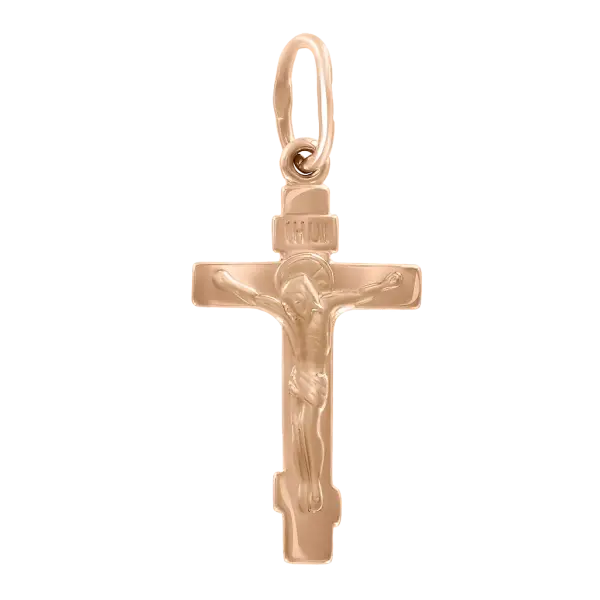 Product image of the product “Cross Pendant “Sculpted with Crucifix” in 585 Rose Gold ”