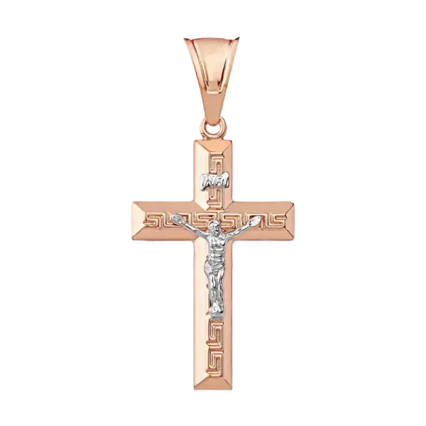Product image of the product “Cross Pendant “With Meander Pattern” in 585 Two-Tone Gold ”